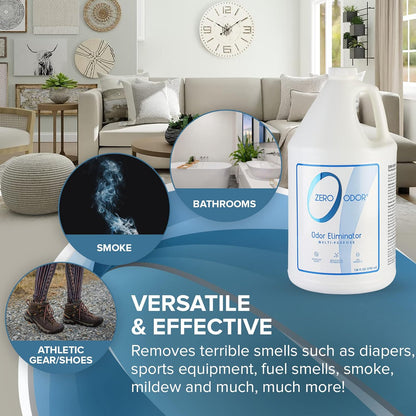 Zero Odor Multi-Purpose Odor Eliminator - Eliminate Air & Surface Odor – Patented Technology Best for Bathroom, Kitchen, Fabric, Closet- Smell Great Again, 8oz (Over 1000 Sprays)