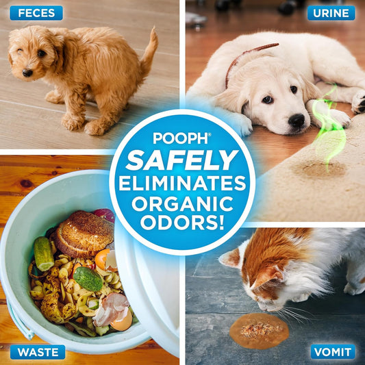 Pooph Pet Odor Eliminator, 32oz - Eliminates Odors at the Molecular Level, Dogs, Cats, Freshener, Eliminator, Urine, Poop, Pee, Deodorizer, Nature’s, Puppy, Fresh, Clean, Furniture, Potty