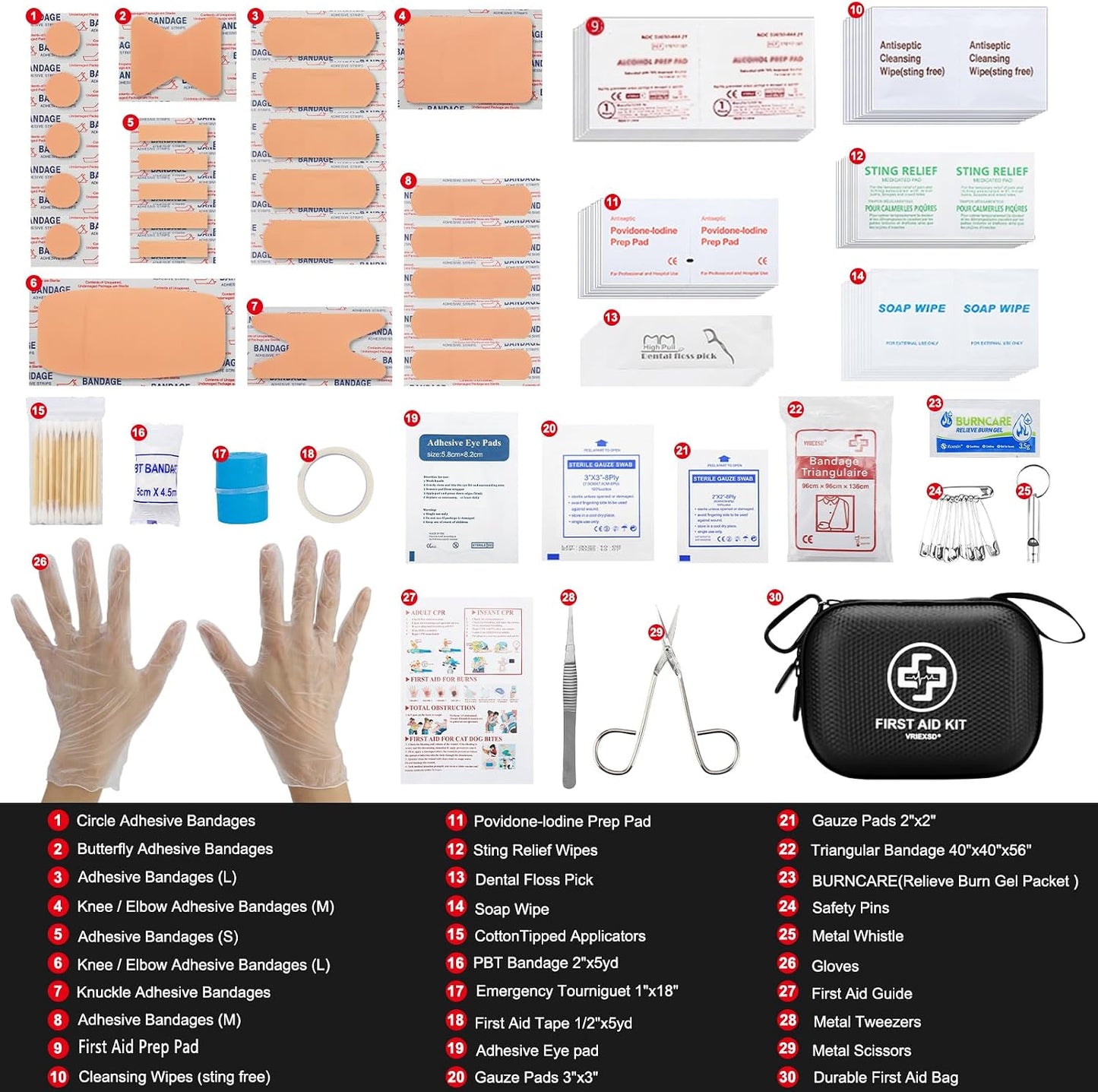 Mini First Aid Kit - 150 Piece Small Waterproof Hard Shell Medical Kit for Home, Car, Travel, Camping, Truck, Hiking, Sports, Office, Vehicle & Outdoor Emergencies- Small First Aid Medical Kit (Red)