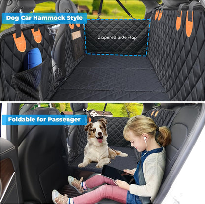 URPOWER 2026 Upgraded Back Seat Extender for Dogs - Large Hard Bottom Dog Car Seat Cover Holds 550lbs, Waterproof Dog Hammock Pet Bed with High-Density Foam Non-Slip Backseat Protector