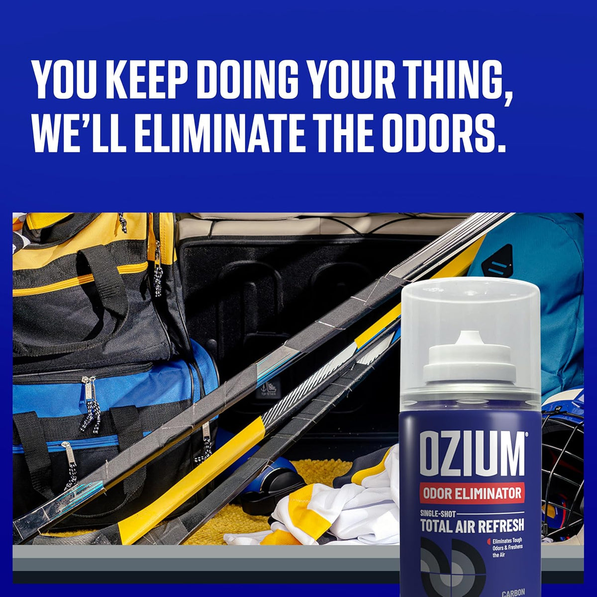 OZIUM® Air Freshener Odor Eliminator, 2oz Single Shot Total Air Refresh & Car Air Freshener – Original – 4 Pack