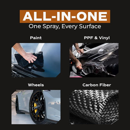 Detail Spray (16 fl. oz) - Premium Ready to Use Waterless Car Detail Spray, Made in USA, Non-Abrasive, Safe on All Coatings, Hydrophobic Protection