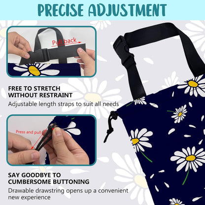Car Garbage Bag Colorful Floral Spring Daisy Drawstring Car Trash Bag Hanging for Back Seat with Adjustable Buckle Canvas Vehicle Trash Can Easy-to-Install