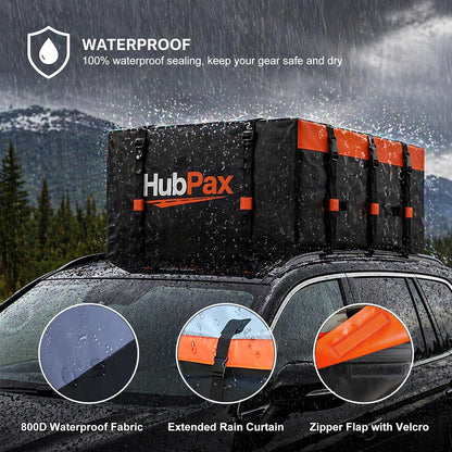 21 Cu Ft. Car Rooftop Cargo Carrier Bag Car Roof Top Bag Cargo Carrier | Fit All Vehicle with/Without Rack, Includes Anti-Slip Mat, 8 Reinforced Straps, 6 Door Hooks, Luggage Lock