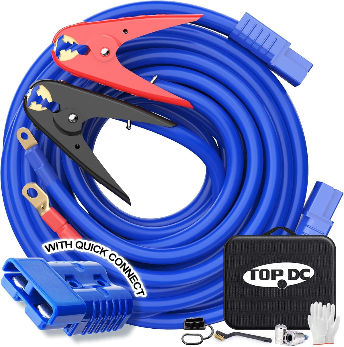 TOPDC 4 Gauge 20 Feet Jumper Cables for Car, SUV and Trucks Battery, Heavy Duty Automotive Booster Cables for Jump Starting Dead or Weak Batteries with Carry Bag, (TD-P0420)