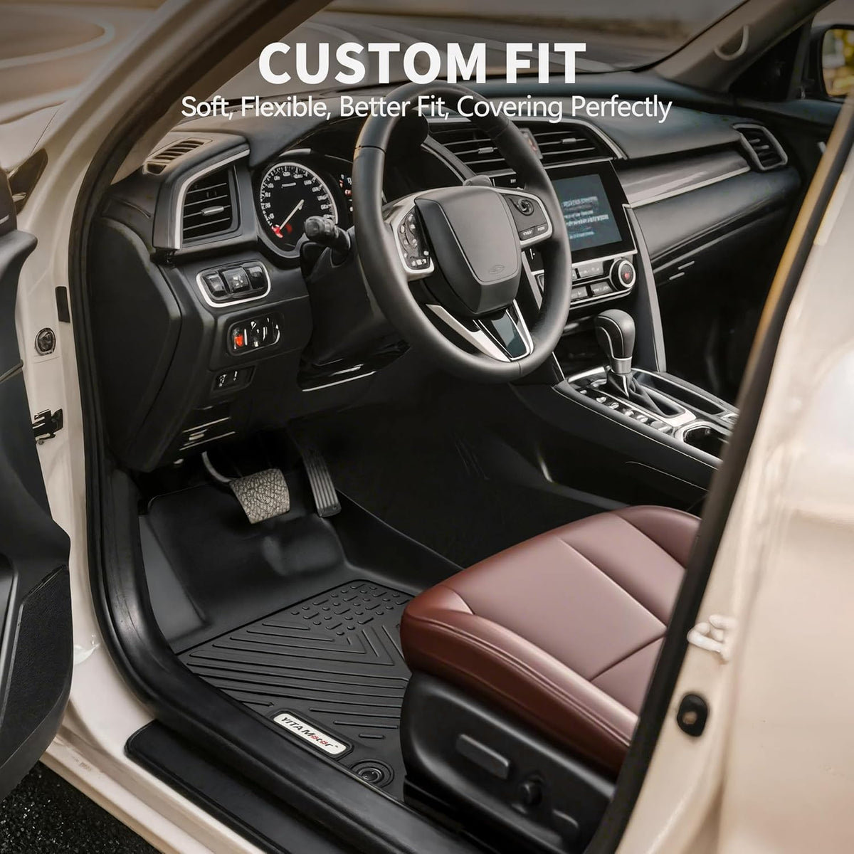 YITAMOTOR Floor Mats Fit for Ford F250/F350/F450/F550 2017-2026 Super Duty Crew Cab | Front Bucket Seat | Rear W/Fold-Flat Storage | Carpet Floor, 1st & 2nd Row TPE All Weather Protection