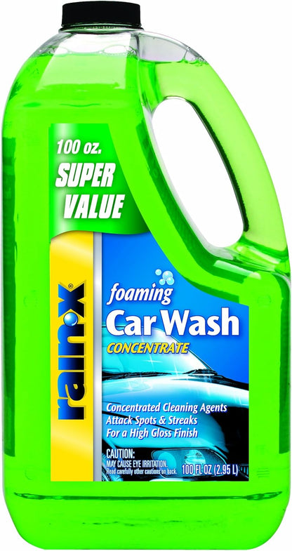 Rain-X 620191 Car Wash - 100 fl oz. High-Foaming, Concentrated Formula for Greater Cleaning Action, Safely Lifting Dirt, Grime and Residues for an Exceptional Clean