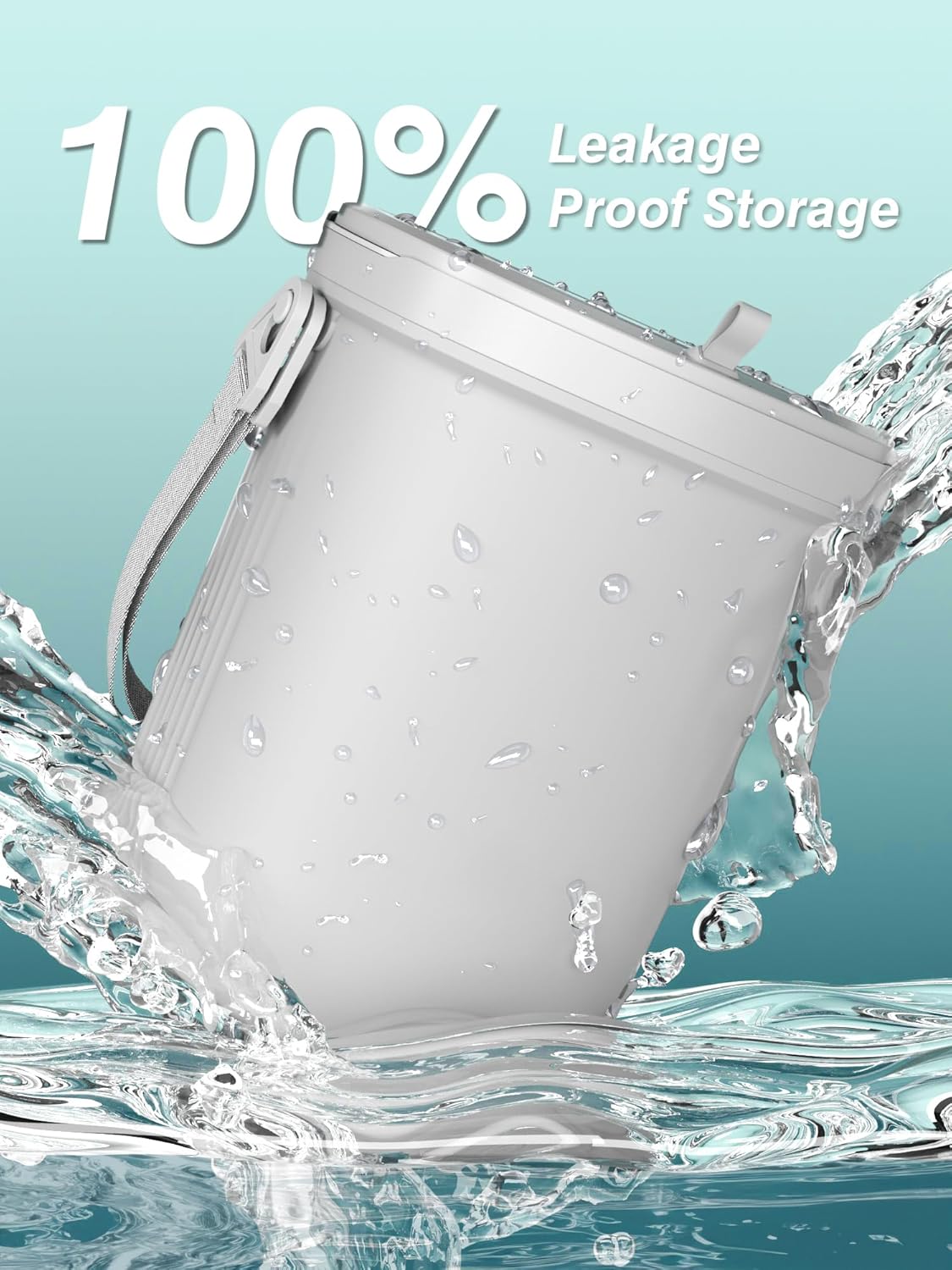 Garoopion Leakproof Car Trash Can, 1.9 Gallon Soft Silicone Hanging Garbage Can with Lid, Easy to Clean Vehicle Trash Bin, Suitable for Sedans, SUVs, MPVs & Trucks