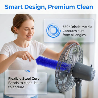 Bendable Microfiber Head, 2026 Fan Cleaner Brush Reusable Dust Remover Washable ldeal for Electric Fans Air Conditioning, Home Car Vents, Curtain (Mixed 2 Pcs)