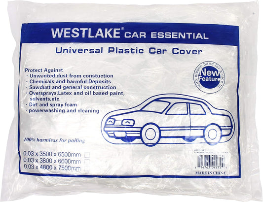 West Lake Universal Clear Disposable Car Cover for SUV, Sedan, Sport Cars, Antique Cars up to 22' x 12'