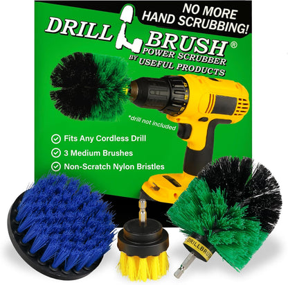 Drillbrush Car Detailing Kit | Drill Brush Set – Soft Bristle Power Scrubber Attachments for Cleaning Car Interior, Upholstery, Carpet, Seats, Wheels, Rims, Dash, Console, and Trim - Nylon Scrub Brush