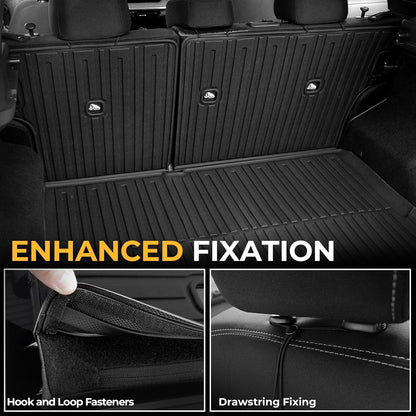 Floor Mats Set for Nissan Rogue 2026 2025 2024-2021 Accessories, Full Coverage All Weather Floor Mats Cargo Mat with Backrest Protectors & Door Sill Guards (Not for Sport)