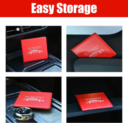 Pacific Mailer Auto Registration and Insurance Card Holder 2 Packs Car Document ID Holder Glove Box Organizer Car Accessories, Black