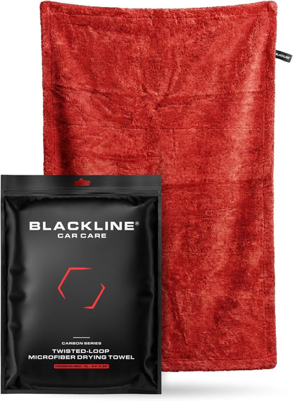 Blackline 24"x36" Twisted-Loop Car Drying Towel, 1300GSM, Streak Free, Lint Free, Reusable - Car Accessories, Microfiber Cleaning Cloth for Car, Truck, SUV - One Pass is All You Need