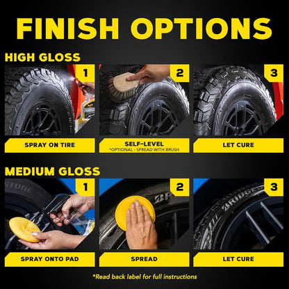 Meguiar's Ultimate Insane Shine Tire Spray - Premium Tire Dressing that Delivers a Lasting High Gloss Wet Look and is Easy to Use; Advanced Tire Shine that Bonds for a Long-Lasting Finish, 16 Oz Spray