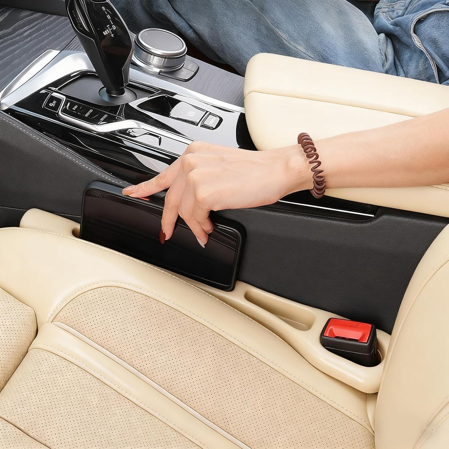 YLXGT Car Seat Gap Filler Organizer Universal for Car SUV Truck Accessories Seat Gap Plug Blocker with Storage Slot Black 2 Pack