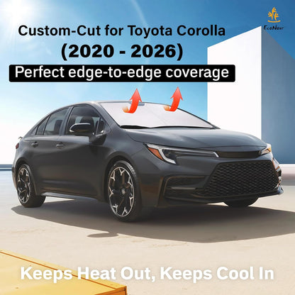 EcoNour Car Windshield Sun Shade | 2025 Upgraded Innovative No-Light-Pass Technology for Maximum Coverage | Foldable Sun Shade Keeps Your Vehicle Cool | Must-Have Car Accessories | Small (59" x 29") - Colors N