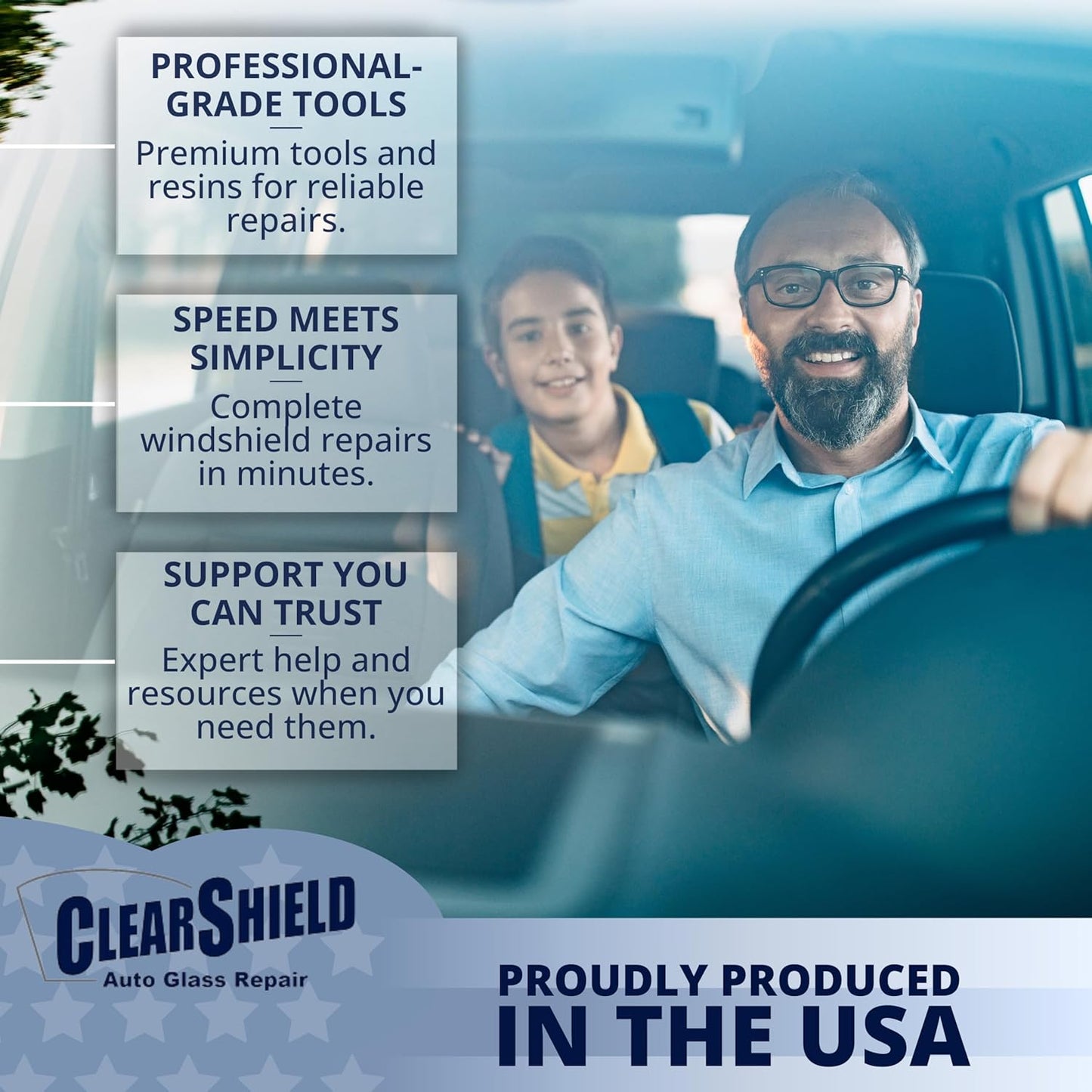 Clearshield Windshield Repair Kit - Window Rock Chip Repair Kit - Cracked Windshield Repair Kit - Auto Glass Repair Kit for 200+ Repairs