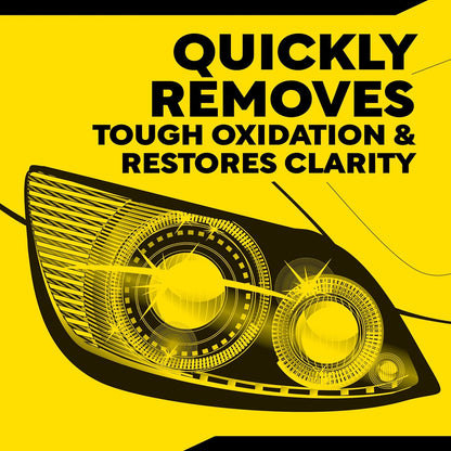Meguiar's Heavy Duty Headlight Kit,This Headlight Restoration Kit Includes Headlight Cleaner, Ceramic Protection, Drill Backing Plate, Pads, & Towelettes, 18 Plus Months of Protection, Car Care Kit