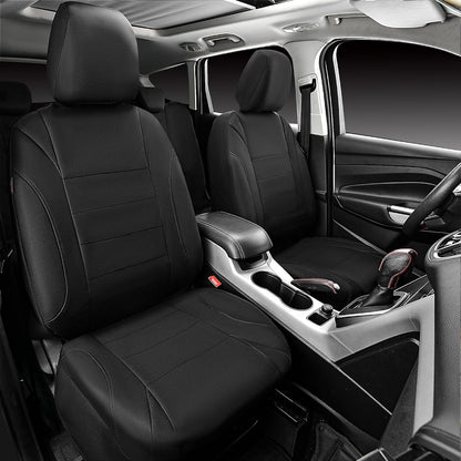 CAR PASS Waterproof Car Seat Covers Front Seats Only with 5mm Composite EVA, Neoprene Car Seat Cover with Separate Headrest Cover, Quick Setup Universal Fit for Car SUV Trucks,Airbag Compatible（Gray
