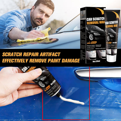 2Pcs Car Scratch Remover Wax, Professional Scratch Remover for Vehicles, Car Scratch Repair Paste for Deep Scratches with Wipe and Sponge,Universal Car Scratch Removal Wax for Deep Scratches Paste Kit
