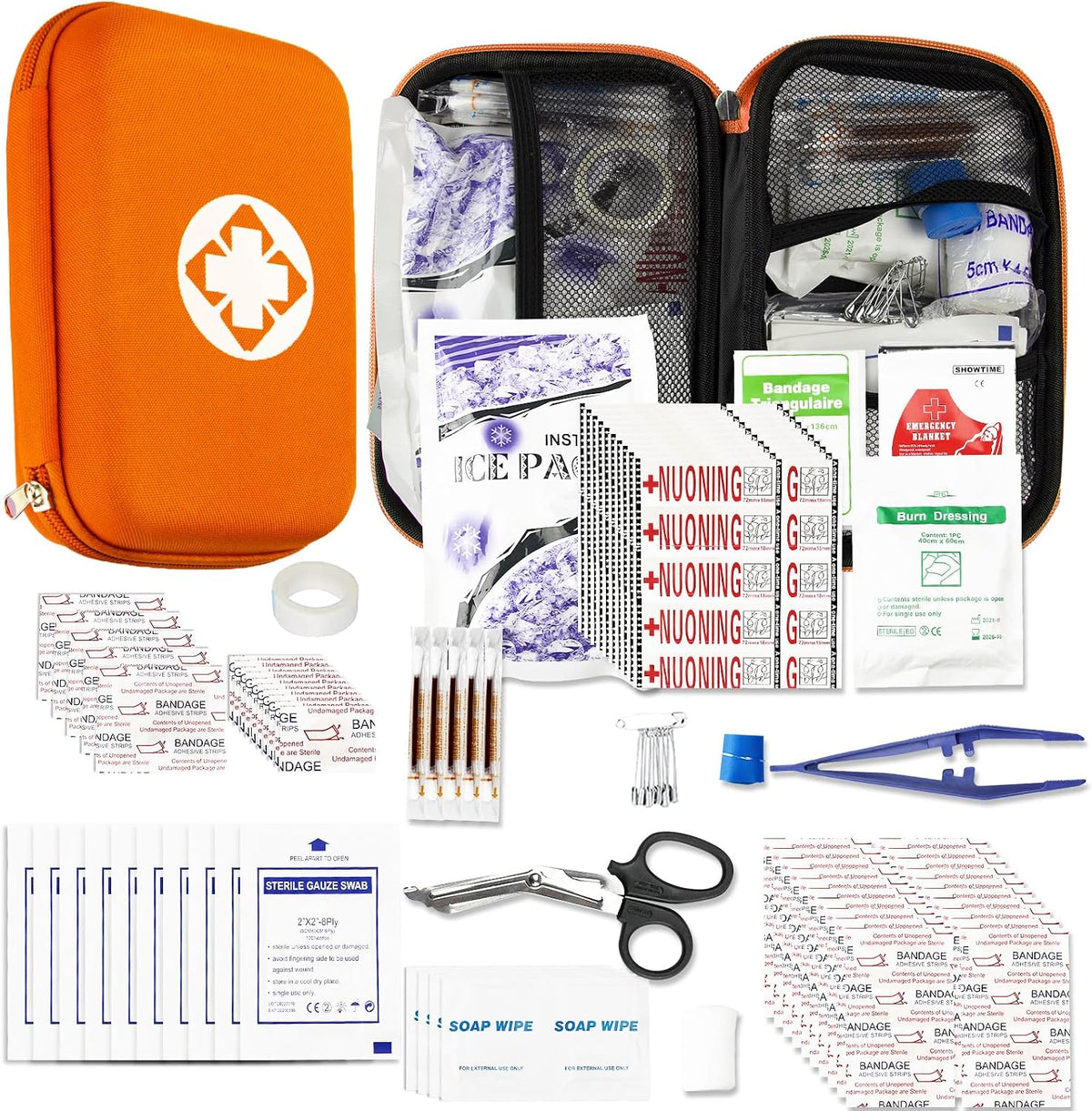 Car First Aid Kits 275Pcs Survival Gear Home Travel Size Small Emergency Kit Tactical Hiking EVA Camping Essentials Backpack Sports Office Boat Urgent Accident
