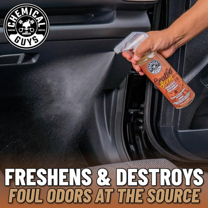 Chemical Guys Leather Scent Premium Air Freshener & Odor Eliminator – Car Air Freshener Leather Scent– Eliminates Odors and Refreshes Cars, Trucks, SUVs and RVs, 16 oz