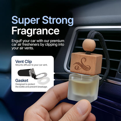 Solvère Car Air Freshener for Men | Perfume Style Freshener with Solvère Fragrance | Strong Freshener with Odour Eliminating Technology with Vent Clip | Car Air Freshener by Perfa