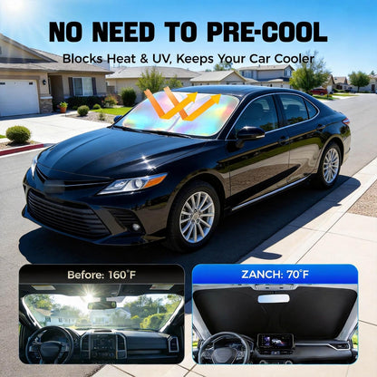 Window Shades for Car Windshield - Foldable Car Window Shades, 210T Reflective UV Block Sun Visor, Keep Vehicle Cool in Summer Heat, Universal Fit for Cars, SUVs and Trucks, Easy to Install & Store