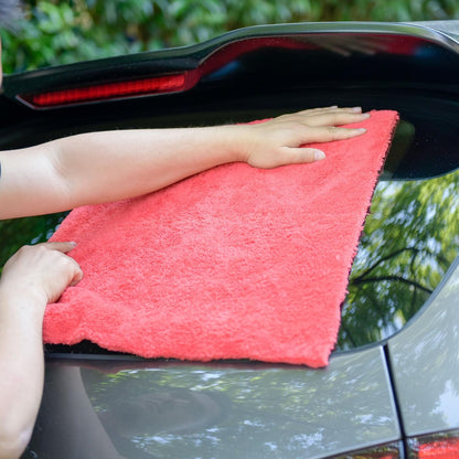 CARCAREZ Microfiber Towels for Cars, Car Drying Wash Detailing Buffing Polishing Towel with Plush Edgeless Microfiber Cloth, 450 GSM 16x16 in. Pack of 6