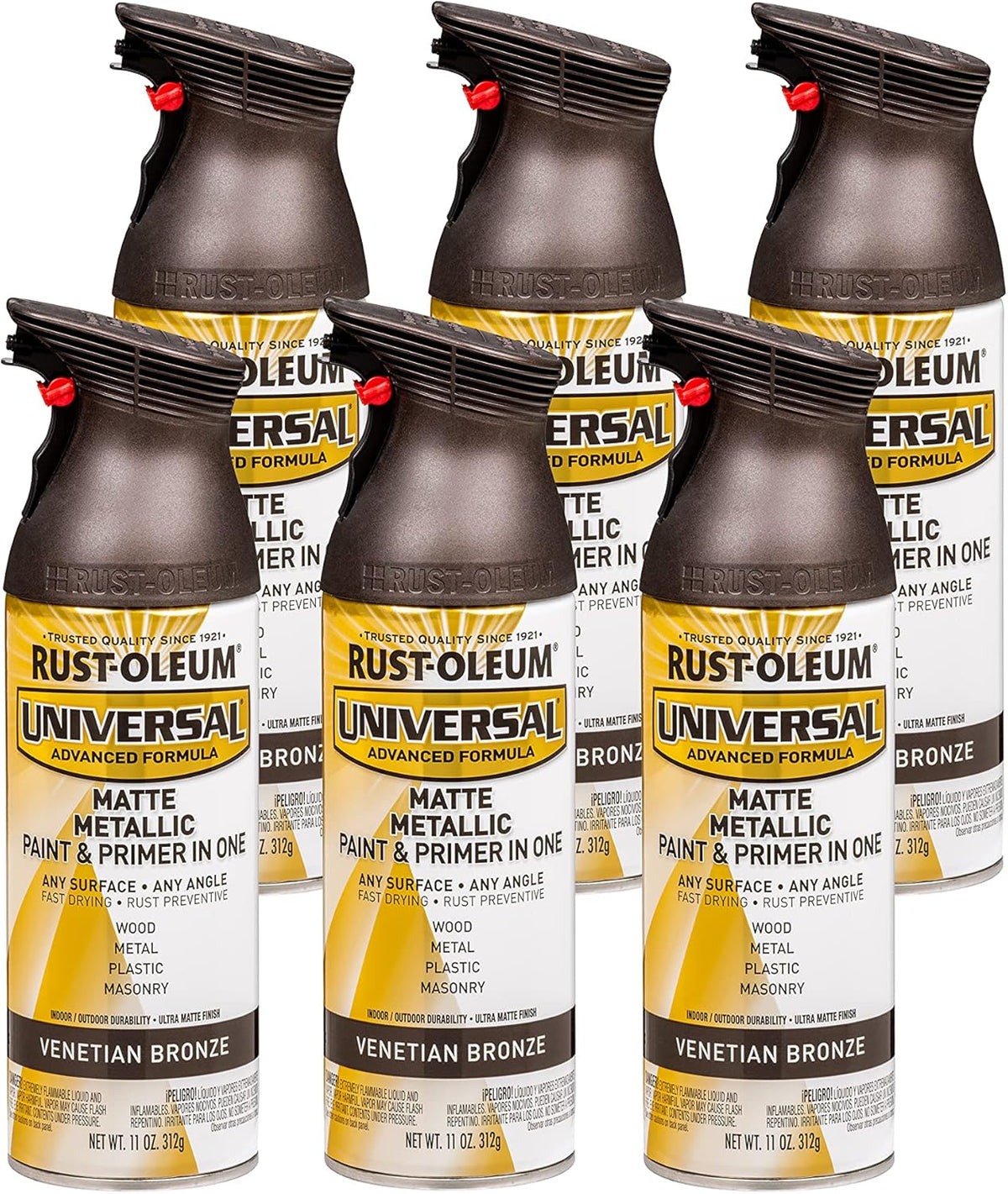 Rust-Oleum 302151 Universal All Surface Clear Topcoat Spray, 11 oz, Dead Flat Clear - Colors B