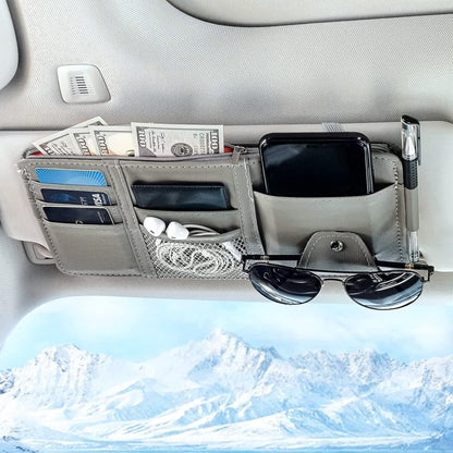 Keedolla Car Sun Visor Organizer, Truck Visor Organizer Car Sun Storage Pocket Pouch Case Bag for Sunglasses, Cards, Pens and Document - Pink