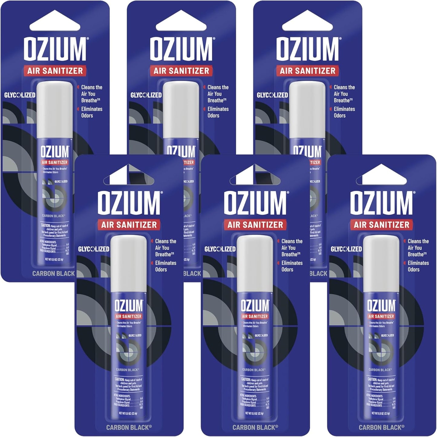 Ozium . Air Sanitizer & Odor Eliminator for Homes, Cars, Offices and More, Outdoor Essence, 0.8 Oz( Pack of 6) (packaging may vary)