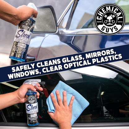 Chemical Guys Streak Free Glass and Window Cleaner - Works on Glass, Windows, Mirrors, and Screens, Ammonia-Free and Safe on Tinted Windows, for Cars, Trucks, SUVs, and Home Use - 16 oz