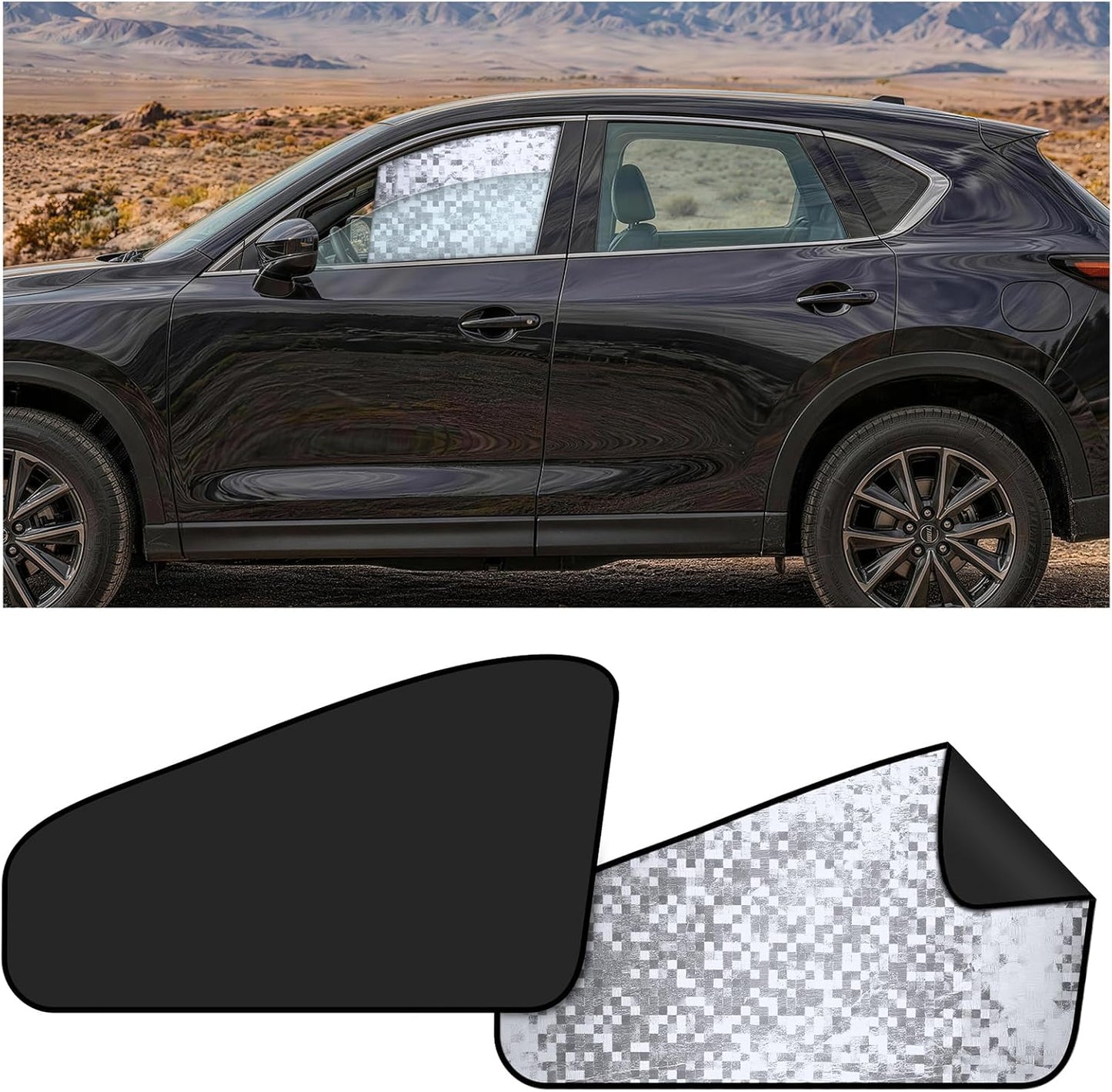 ZATOOTO Side Window Sun Shade - 4 Pack Car Window Covers 99% UV Light Block Car Curtains Magnetic Side Window Sun Shade Keeps Cooler for Breastfeeding, Taking a nap, Changing Clothes, Camping