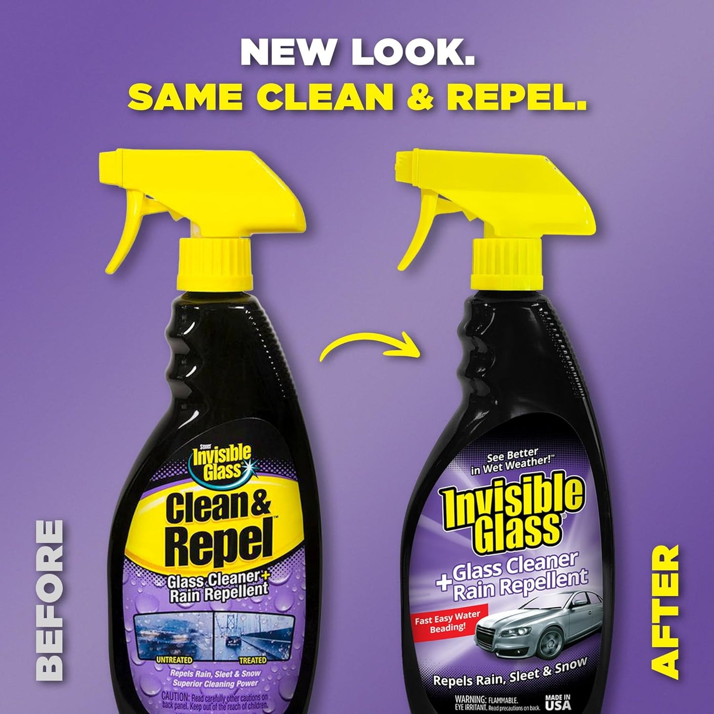 Invisible Glass 92184 Glass Cleaner + Rain Repellent 2-in-1 Windshield and Window Spray, Cleans Auto Glass, Repels Rain, Sleet, Snow, Improves Wet Weather Visibility – 22 fl oz