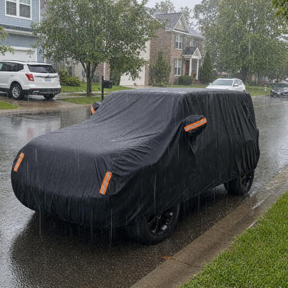 NEVERLAND Sedan Car Cover Waterproof Heavy Duty All Weather Protection Snow Anti-UV Windproof Outdoor Full Car Cover Fit for Automobiles BMW/Mercedes-Benz/Honda（for Car Size:183''L x 70''W x 59''H）
