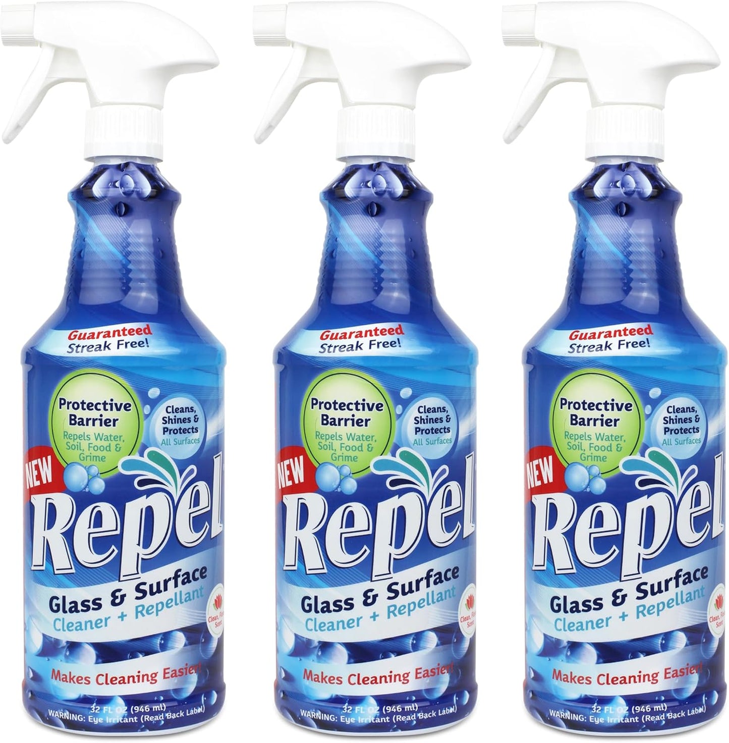 Clean-X REPEL Glass & Surface Cleaner 32 fl. oz. - Cleans & Repels water spots and dirt on glass, mirror, tile and multi surface by UNELKO (2)