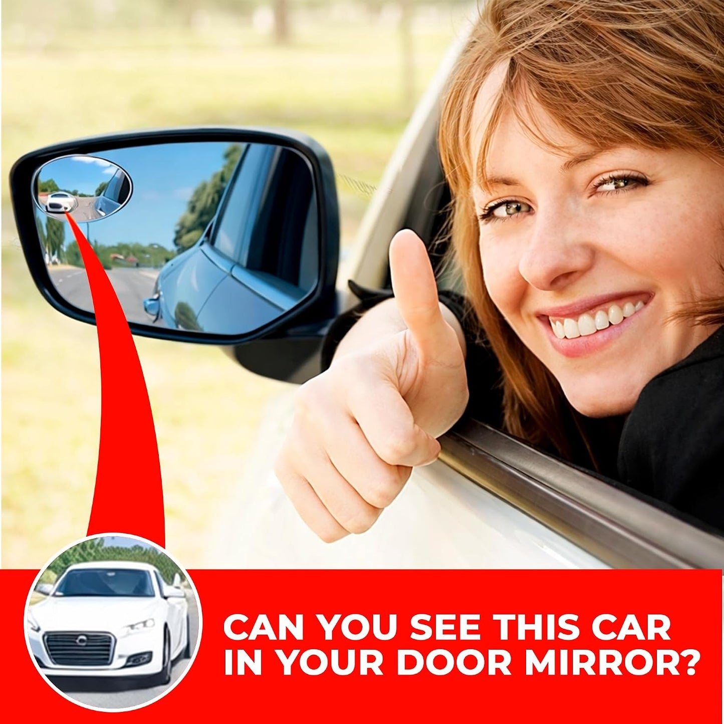 Blind Spot Convex Car Mirror - Rearview Accessories for Car Interior - Automotive Blindspot Mirrors for Larger Image and Improved Traffic Safety (2-Pack)