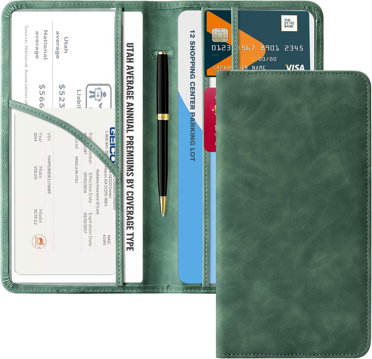 CoBak Car Registration and Insurance Holder - Vehicle Glove Box Car Organizer,Auto Truck Comparment Accessories Case with Magnetic Closure for Driver License,Cards - Colors B