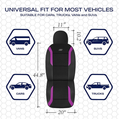 Skechers Memory Foam Seat Covers, Air Cool Mesh Thick Car Seat Covers, Car Seat Covers Front Seats Airbag Compatible, Universal Automotive Comfort for Most Cars, Vans, Trucks, SUV,Black