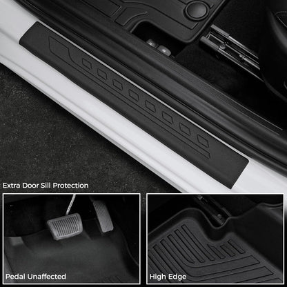 Floor Mats for Hyundai Elantra Gas 2021-2026, All Weather Floor Mats Trunk Cargo Liner and Door Sill Guards Accessories, Full Coverage Set (Not fit Hybrid Models)