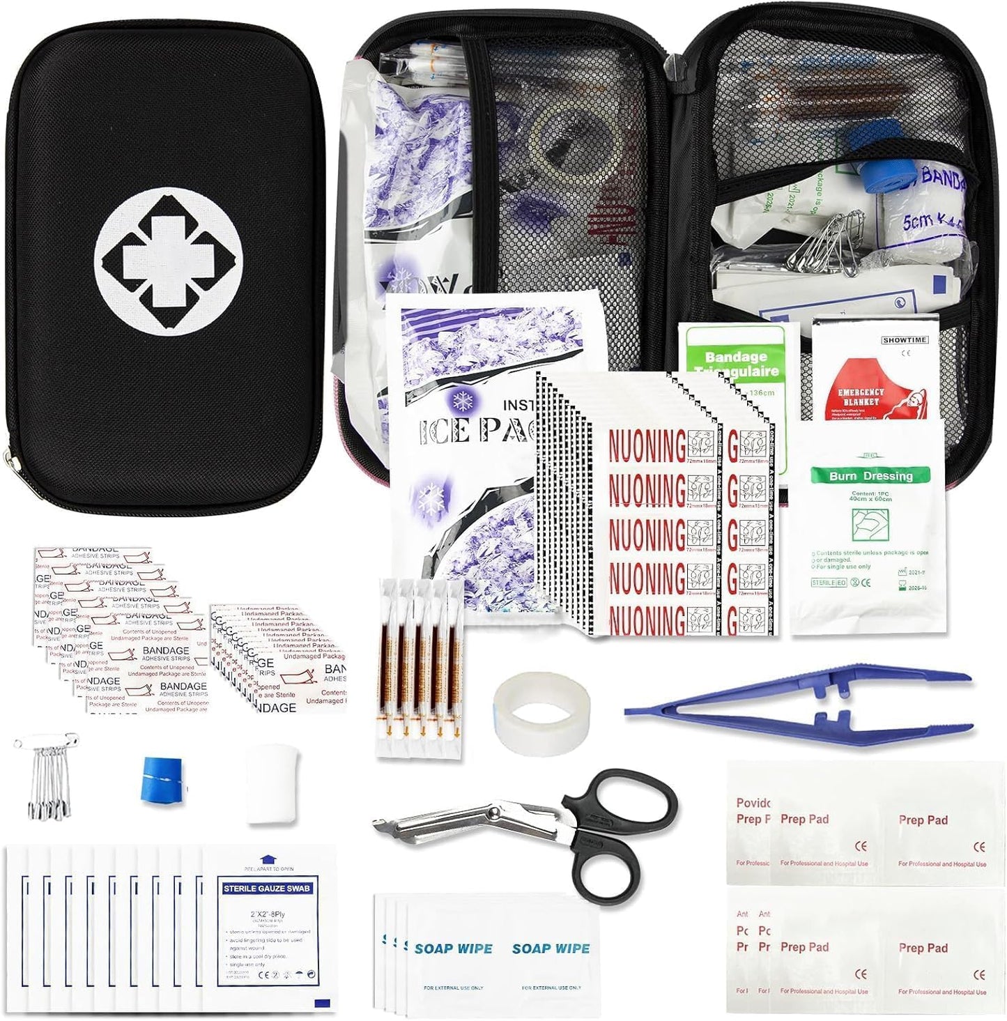 276PCS First Aid Kit Home Car Camping Hiking Emergency Supplies Small Compact Lovely Bag for School Outdoor, Basic Outdoor Essentials Survival Kit for Travel AMORNING