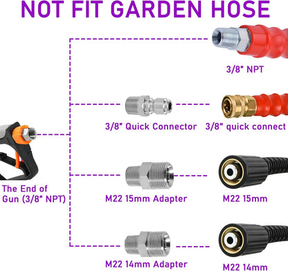 PWACCS Foam Cannon Dual Connector, Pressure Washer Car Wash Foam Gun, Short Power Washer Gun Kit with Dual-Connector Accessory, 1/4" Quick Connector, 1.5 Liter, 4000 PSI