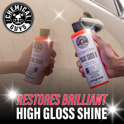 Chemical Guys Maxi Suds II Foaming Car Wash Soap – High Foam Car Wash Soap, Cherry Scent Shampoo and Gloss Booster for Foam Cannons, Guns or Buckets – Gentle, Safe for Trucks, SUVs, and RVs, 64 oz