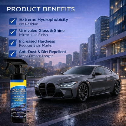 Quick Effect Coating Agent for Cars, 2026 Upgrade Nano Quick Coat Restore Spray, Car Nano Ceramic Coating Spray, Extremely Hydrophobic & High Gloss Shine (16.9 floz)