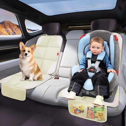 Car Seat Protector for Child Car Seat, 600D Fabric Safe Car Seat Cover with Upgraded Non-Slip Backing, Waterproof Seat Protector Under Baby Car Seat with Thick Padding for Car Back Front Seat
