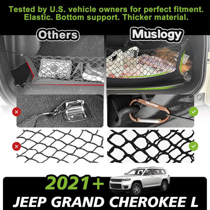 Muslogy Truck Bed Cargo Net Trunk Netting Compatible with 2023-2025 2026 Honda CR-V Accessories, Pickup Cargo Organizer SUV Sedan Storage Net w/Heavy Duty Carabiners - Colors B