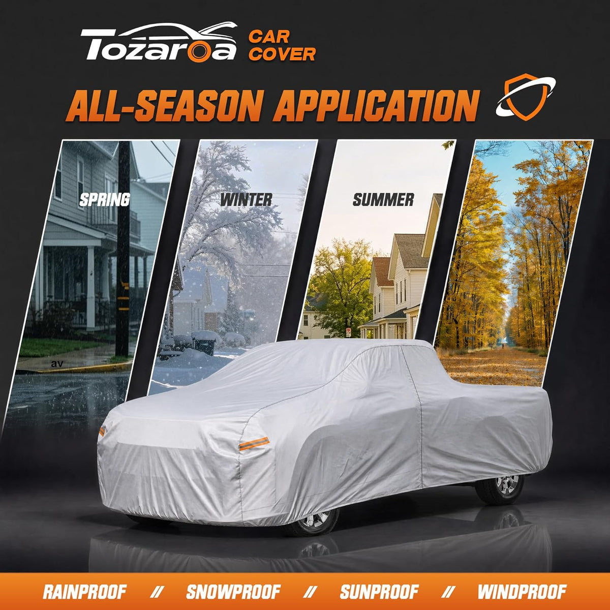 Car Cover Waterproof All-Weather,Heavy-Duty Outdoor Full Exterior Automobiles Sedan/Coupe (Length 186-193 inch) with Windshield Sun Shade Universal Fit Toyota Camry, Tesla Model 3, Accord etc