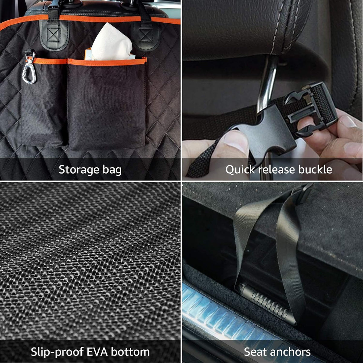Cargo Liner for Dogs Waterproof Pet Cargo Covers for SUV with Bumper Flap Protection Heavy Duty Nonslip Dog Trunk Cargo Protector Washable Dog Seat Cover for Universal and Large Size SUVs